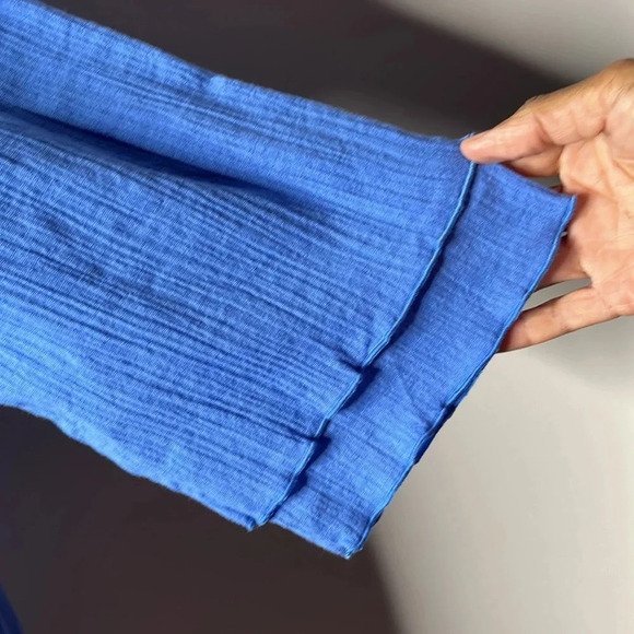 Soft Surroundings Women Gauzy Blue Tiered Blouse Size XL - Picture 7 of 9